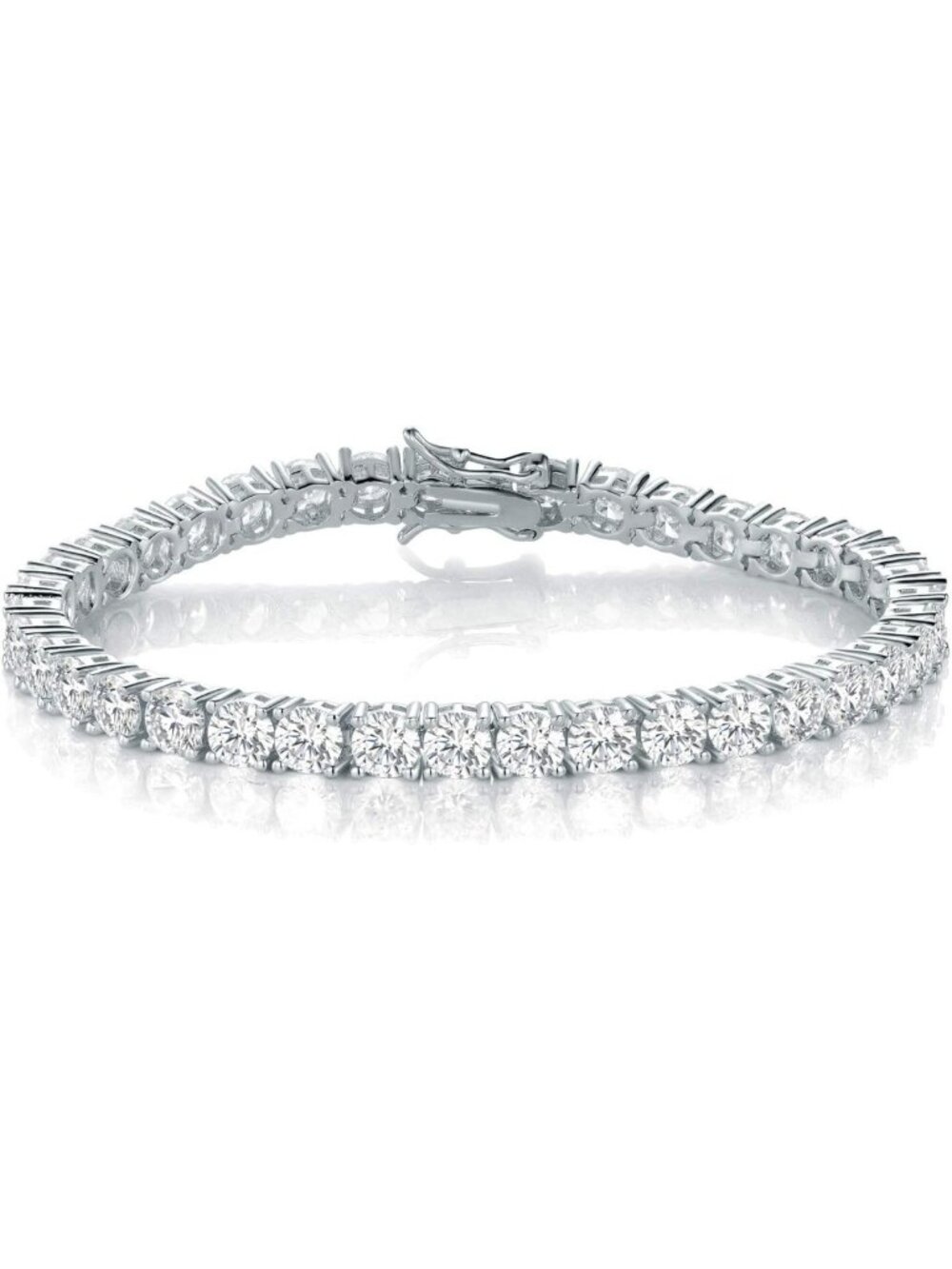 Elegant 4MM Tennis Bracelet for Women & Men - 18K White Gold Plated, CZ, Sizes
